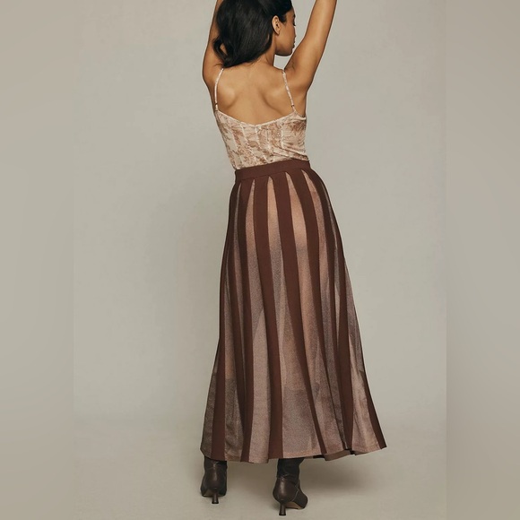 ANTHRO Sheer Panel Knit Maxi Skirt - Picture 4 of 9
